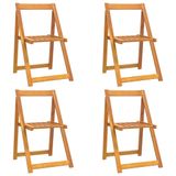 Acacia bois massif chaises pliantes 4 pièces