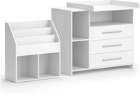 Vicco Oskar Babykamerset – 2 delen, met commode en boekenplank Wit
