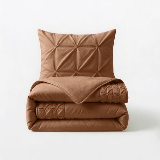 Sleeptime Border Pintuck Mocha Moose Dekbedovertrek 200x220 cm