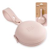 Interbaby Siliconen fopspeenhouder, comfortabel, hygiënisch, uniseks, verstelbaar, eenvoudige bevestiging, met ritssluiting, BPA-vrij, roze make-up