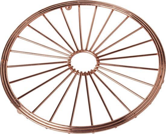 Set of 4 Copper Metal Round Pan Coasters 20cm - Cosy&Trendy
