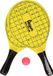 Atosa Gele beachball set met tennisracketprint buitenspeelgoed - Houten beachballset - Rackets/batjes en bal - Tennis ballenspel