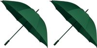 Falcone 2x Golf stormparaplu donkergroen windproof 130 cm