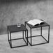 en.casa Set de tables d'appoint en métal noir 40x40x40 - 35x35x35 cm
