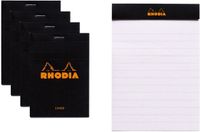 Rhodia Notitieblok N12 Gelijnd Zwart 8,5x12 cm 80 vel 10 stuks