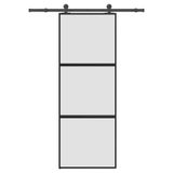 VidaXL Schuifdeur met beslag 76x205 cm gehard glas en aluminium