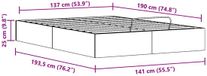 vidaXL Ottoman Bedframe met Opbergruimte Naturel 140 x 190 cm