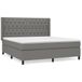 vidaXL Boxspringbed met matras, donkergrijs, stof, 160x200 cm