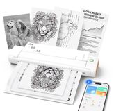 Merkloos A4 Thermische printer - Draadloos Bluetooth - Draagbaar - 203 dpi - Wit