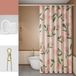 Douchegordijn 180x180 cm Rose Fleurs 100% Polyester Étui de charge inclus