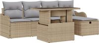 vidaXL Tuinbank - Beige - Polyrattan
