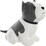 Item International Item Deurstopper Hond - 1 kilo - wit/grijs - polyester - 29 x 18 x 26 cm