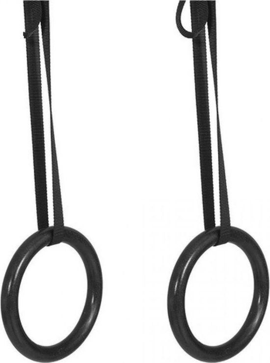 Gorilla Sports Gymringen - Set Van 2 - Kunststof Gymnastiek Ringen - Zwart
