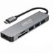 NONE Apple USB C Hub 6-in-1 Dock met 4K@30Hz HDMI, SD/TF, 3 USB 3.0-poorten voor iPhone 17/16, Mac Mini M4, MacBook Pro/Air, iPad Pro, Surface Pro 7