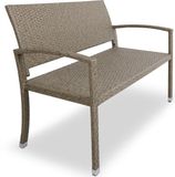 Casaria Polyrattan Tuinbank – 2-Zits UV-bestendig - Beige