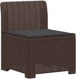 vidaXL - Tuinbank - 1-zits - Met kussen - Rotan look - PP - Bruin