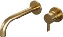Brauer Gold Edition Inbouw Wastafelmengkraan met Gebogen Uitloop en Rozetten Model E1 Goud Geborsteld PVD