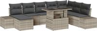 vidaXL Tuinbank Set Lichtgrijs Polyrattan