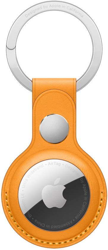 Apple Leather Key Ring voor de Apple AirTag - California Poppy