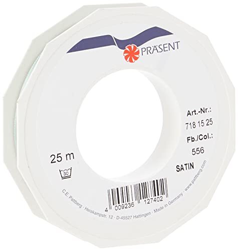 Präsent 7181525-556 cadeaulint, kunststof, oud groen, 25 m x 15 mm, meter