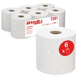 WypAll L20 General Clean Papieren doeken voor schoonmaak en onderhoud 7261-2-laagse centrefeed-rollen - 6 rollen x 550 witte papieren poetsdoeken (3300 in totaal)