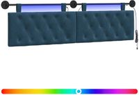 vidaXL Tête de lit suspendue Bleu Velours