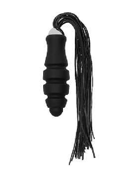 Shots Media Ouch! - Black Whip with Sliced Silicone Dildo - Black