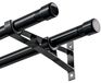Paire de tringle à rideaux - Tringle à rideaux noire extensible, longueur de 36 à 332 cm