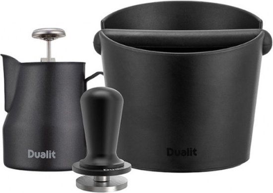 Dualit Barista Kit - Melkopschuimkan, Thermometer, Knockbox & Inox Tamper