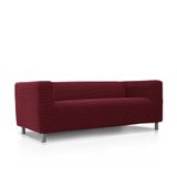 FAVERTI Bankhoes, compatibel met de Clippan 2-zitsbank van IKEA | model Novelle | Bordeaux | kwaliteitsbescherming van jacquard-stof en katoengevoel