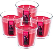 Atmosphera geurkaars - 4x - rood fruit geur - 40 branduren - rood - in glas - aroma/geurkaars