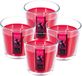 Atmosphera geurkaars - 4x - rood fruit geur - 40 branduren - rood - in glas - aroma/geurkaars