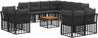 vidaXL Buiten bankenset 12 st Zwart en Donkergrijs Polyester
