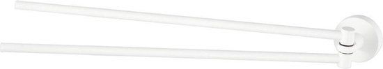 Haceka Kosmos Handdoekhouder - 46cm - dubbel - draaibaar - mat wit
