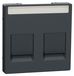 Merten MEG4564-0414: Plaque centrale pour prise modulaire double avec indication et volet anti-poussière, anthracite, système M