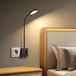 Unyqoos Lampe murale LED flexible avec chargeur intégré et variateur tactile pour chambre à coucher