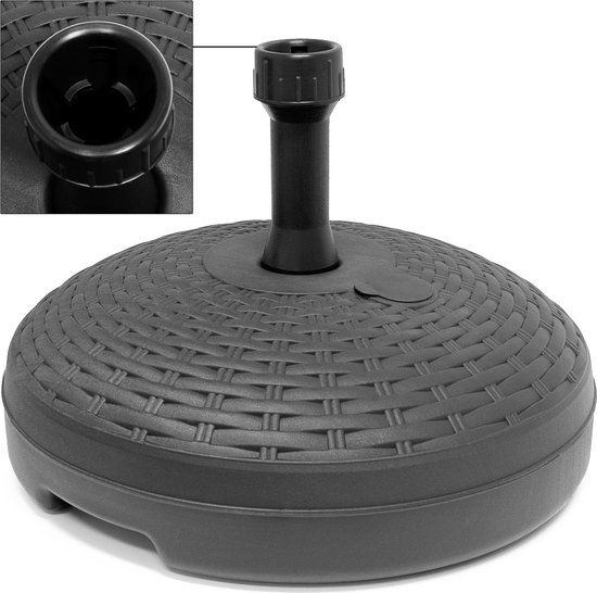 Parasolstandaard Rotanlook 20L 45cm Vulbaar Kunststof Antraciet