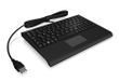 KeySonic ACK-3410 (US) Mini Bureau Clavier américain anglais noir avec pavé tactile