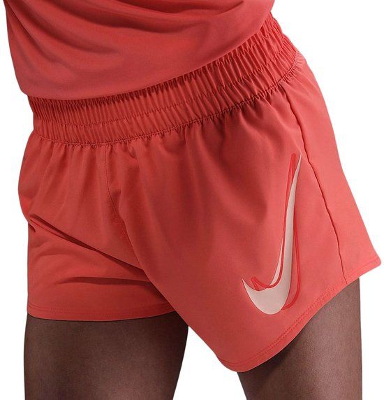 Nike Dri-FIT One Swoosh Short Dames - Oranje/Wit - Maat M