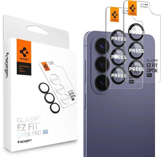 Spigen Camera Lens Protector Geschikt voor Samsung Galaxy S26 Plus - Glas.tR EZ Fit Optik Pro - 9H Tempered Glass - Gemakkelijke Installatie - Zwart 2-Pack