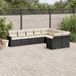 Maison Exclusive - Salon de jardin, 9 pièces, avec coussins, noir, en polyrotin