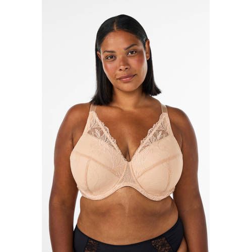 Zizzi Voorgevormde Beugelbh Plus Size - Beige