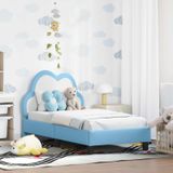 Prolenta Maison Exclusive Kinderbedframe met hoofdeinde, blauw, 70 x 140 cm, Polyurethanmateriaal