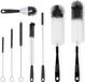 Unyqoos® Complete set van 8 flexibele flessenreinigingsborstels voor diverse toepassingen - Noir