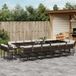 Prolenta Maison Exclusive Tuinset voor buiten, 17-delig, met kussens, bruin, van gevlochten polyraan