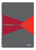 Leitz Office Collegeblok – A4, gelijnd, met kartonnen kaft, spiraalbinding, 360 graden opening, 180 pagina’s / 90 vellen FSC-gecertificeerd papier (80 g/m²), voor kantoor en school, rood, 46481025
