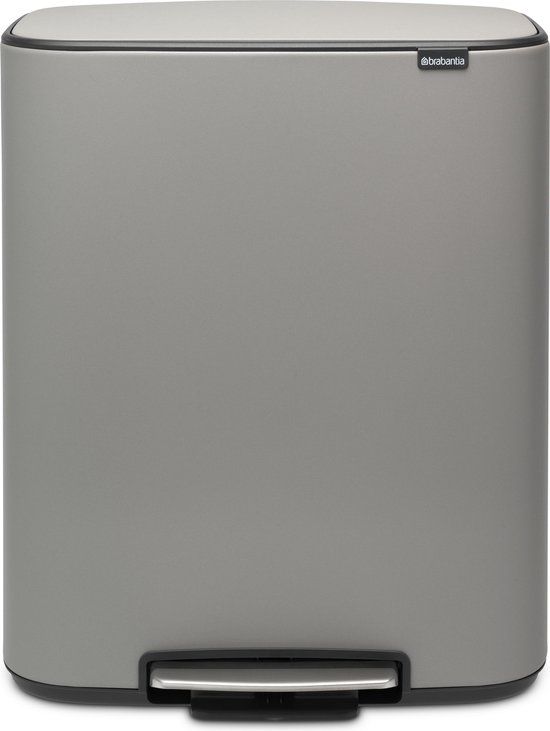Brabantia Bo Prullenbak - 60 liter - Mineral Concrete Grey
