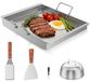 Plaque de grill en acier inoxydable, 40 x 30 cm