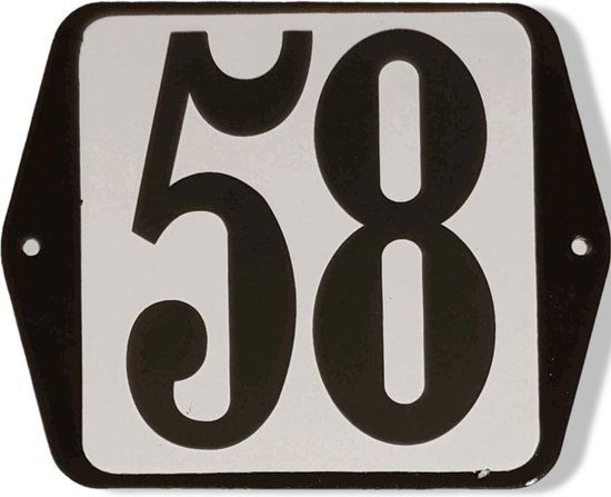 Huisnummer standaard nummer 58 - Hout - Wit - 75 cm - 1 jaar garantie