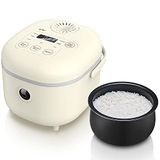 Bear 2 l rijstkoker met stoompan, 6 functies voor het koken van rijst met bruine rijst, stoom, pap, soep, voorinstelling, 350 W, multifunctionele rijstkoker voor 2-4 personen